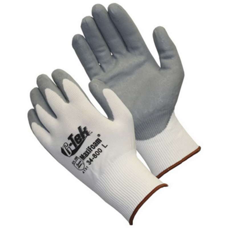 MaxiFoam® Premium Seamless Knit Nylon Glove with Nitrile Coated Foam Grip on Palm & Fingers, Large, 12 Dozen per Case